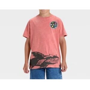 Maui and Sons Boys Shark Graphic T-Shirt Pink Acid Wash Size Large NWT